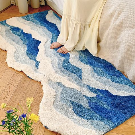 Textured Area Rug, Funky Bathroom, Carpet Luxury, Rugs Carpet, Pattern Carpet, Water Nature, Ocean Water, घर की सजावट, Patterned Carpet