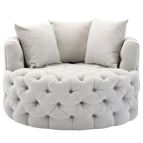 Whether you love curling up beside loved ones or you prefer lots of elbow room as you lounge, this oversized barrel chair is the perfect pick for your home Pink And Grey Room, Bedroom Reading Nooks, Big Comfy Chair, Accent Sofa, Sofa Soft, Soft Chair, Luxury Room Bedroom, Big Chair, Tiny House Floor Plans