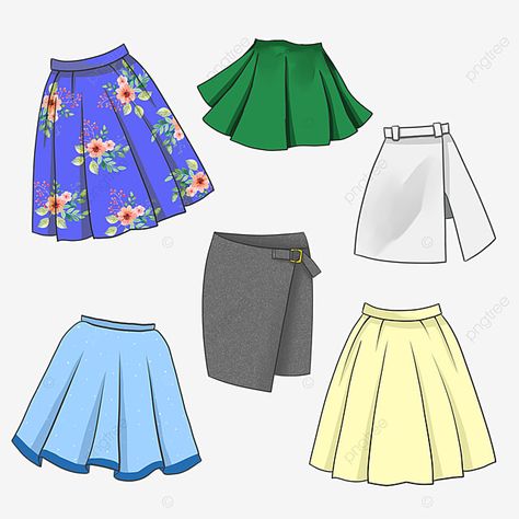 Skirt Outfits Drawing, Skirts Illustration, Fation Design, Skirt Cartoon, Skirt Illustration, Clothes Design Drawing, Illustration Design Inspiration, Skirt Png, Fashion Illustration Design