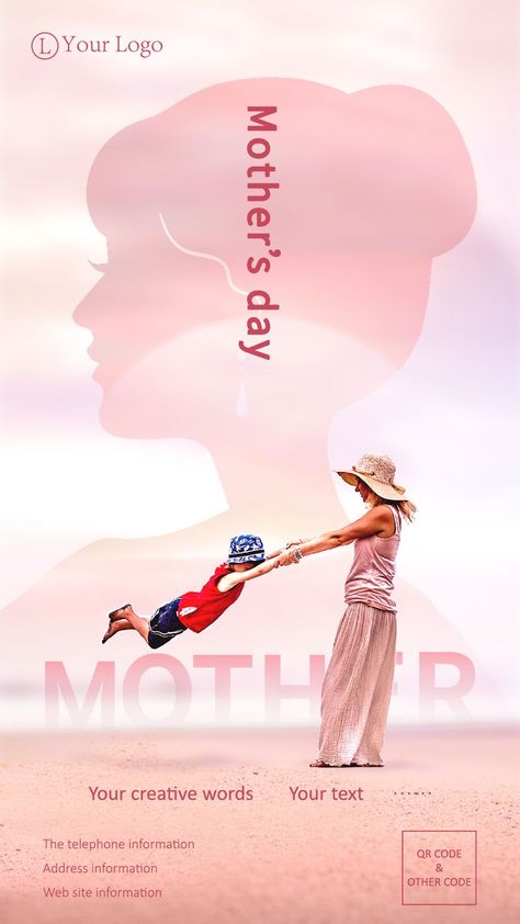 Mother's Day Poster Template #Mother's Day #poster Mothers Day Advertising, Creative Wedding Invitations Design, Mother's Day Poster, Mothers Day Ad, Mothers Day Post, Graphic Design Cv, Mother's Day Banner, Mother's Day Background, Education Poster Design