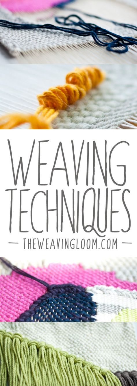 Hello and welcome to this one-stop spot for my weaving techniques!  I’ve put together a round-up of the weaving tutorials that touch on specific techniques I have posted about.  As you… Wall Weave, Weaving Wall Hanging, Weaving Tutorial, Diy Weaving, Weaving Loom, Weaving Textiles, Weaving Projects, Weaving Art, Weaving Patterns