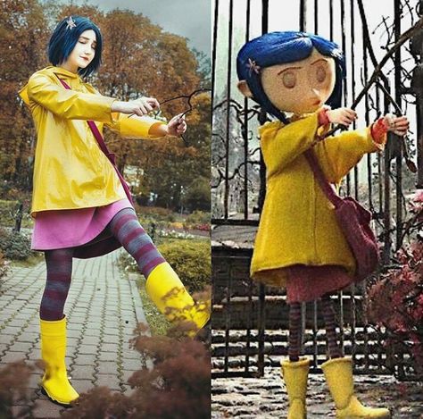 Coraline cosplay by m.m.o.ll.y Coraline Cosplay, Coraline Halloween Costume, Coraline Characters, Coraline Makeup, Coraline Costume, Coraline And Wybie, Coraline Art, Halloween Disfraz, Horror Halloween Costumes