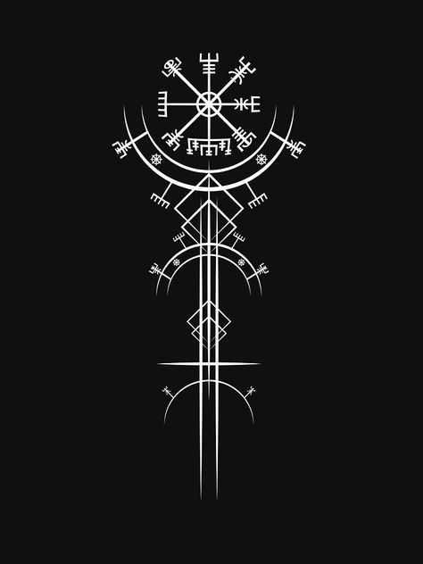 Ancient Viking Art, Viking Magic, Viking Symbols And Meanings, Viking Compass Tattoo, Traditional Viking Tattoos, Viking Rune Tattoo, Geometric Tattoos Men, Valkyrie Tattoo, Viking Tattoo Symbol