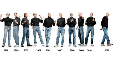 The Evolution of Steve Jobs' Clothing- ak nie ste jobs, nemalo by sa vam stat nieco podobne - nech si urobia takuto casovu os Fashion Fail, Albert Einstein, All About Steve, Steve Jobs Apple, Job Clothes, Steve Jobs Quotes, Steve Wozniak, Jerry Seinfeld, Evolution Of Fashion