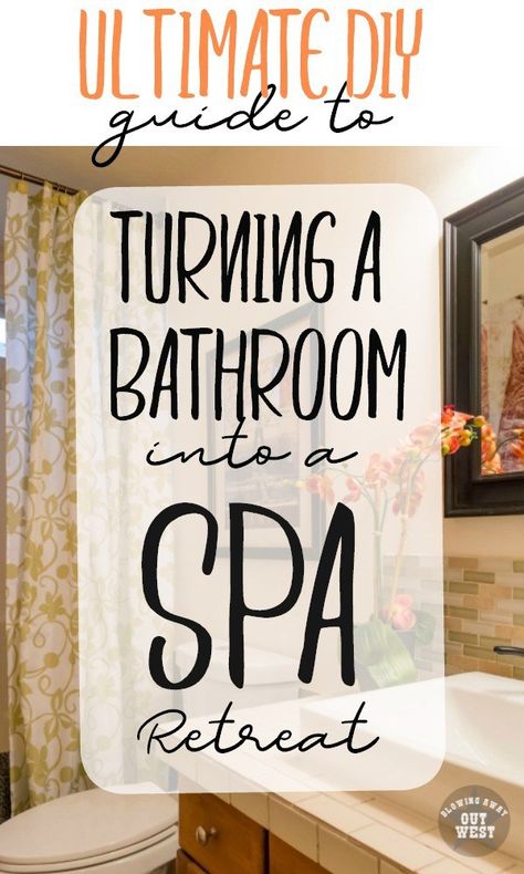 turn your bathroom into a spa Bathroom Spa Decor Ideas, Diy Spa Bathroom, Spa Bathroom Ideas Small, Small Spa Bathroom, Home Spa Bathroom, Bathroom Into A Spa, Spa Bathroom Decor, Spa Like Bathrooms, Spa Inspired Bathroom