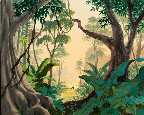 Tohad on Twitter: "Backgrounds and key arts from Disney’s The Jungle Book (1967) :… " Jungle Book 1967, Jungle Drawing, Jungle Cartoon, 숲 사진, Lukisan Lanskap, Jungle Book Disney, Jungle Tree, Jungle Scene, Scene Background