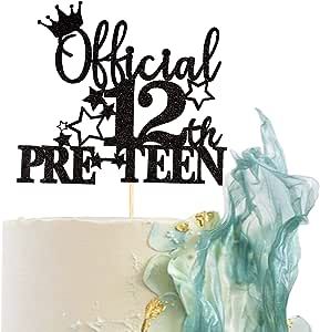 1 Pack Official Pre-teen 12 Cake Topper Glitter Happy 12th Birthday Cake Pick Cheers to 12 Years Old Cake Decorations for Teen 12th Birthday Party Supplies Black Old Cake, Happy Teens, 12th Birthday Cake, 12 Cake, Happy 12th Birthday, Teen Cakes, 12th Anniversary, Cake Name, Cake Picks