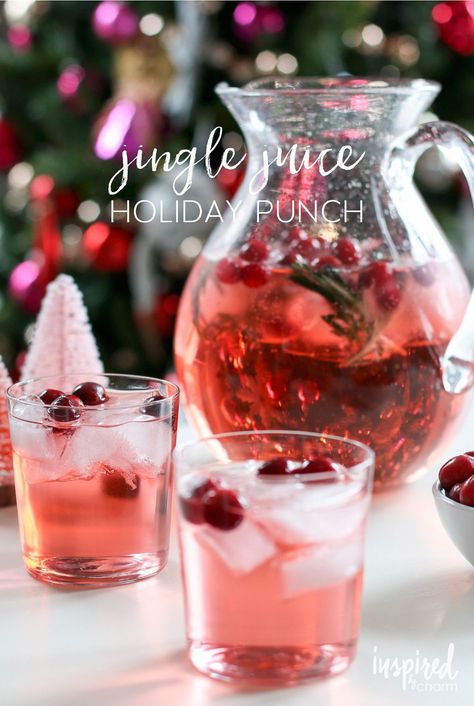 Jingle Juice Holiday Punch | inspiredbycharm.com #IBCholiday Holiday Drink For A Crowd, Holiday Punch With Alcohol, Jingle Juice Holiday Punch, Xmas Punch, Easy Christmas Cocktail Recipes, Christmas Cocktails Easy, Jingle Juice, Christmas Drinks Alcohol Recipes, Whipped Vodka