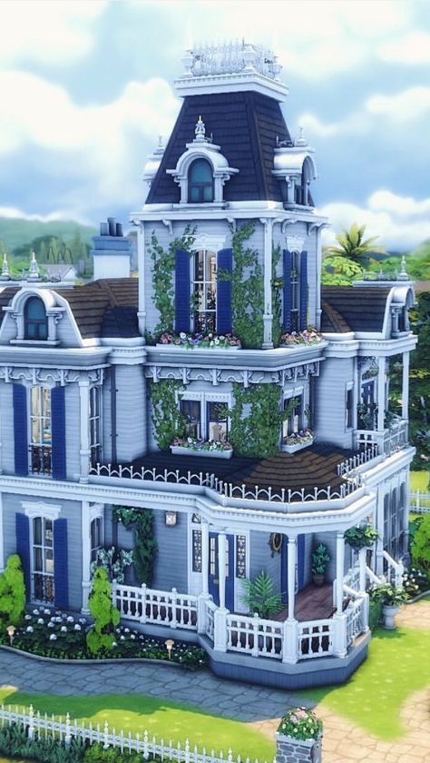 Sims 4 House Victorian, Sims 3 Victorian House, Sims Glimmerbrook House, Sims 4 Builds Modern, Victorian Bloxburg House Ideas, Sims 4 Small Victorian House, Sims4 Victorian House, Victorian Home Sims 4, Sims Haunted House