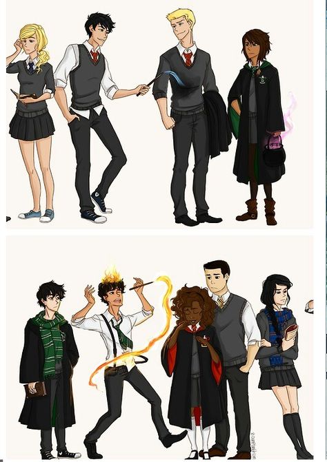 In Hogwarts Houses Percy Jackson Quotes, Percy Jackson Meets Harry Potter, Percy Jackson The Seven, Percy Jackson Fanart, Percy Jackson Crossover, Harry Potter Crossover, Zio Rick, Rick Riordan Series, Dibujos Percy Jackson