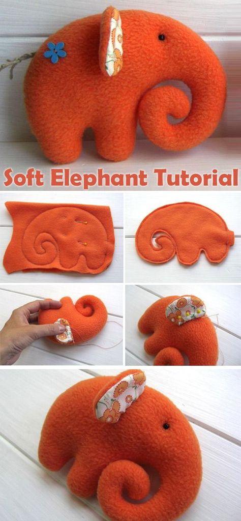 Sewing Patterns For Stuffed Animals Free, Diy Elephant Plush, Cloth Toys Diy, Cute Stuffed Animals To Sew, Elephant Stuffed Animal Pattern, Diy Stuffed Toy, Stuffed Sewing Projects, Sewed Stuffed Animals, Sewing Diy Gifts