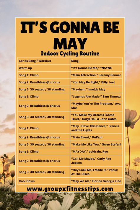 "It's Gonna Be May" Spinning Workout Routine and Playlist Justin Timberlake Meme, Spin Cycle Workout, Indoor Cycle Routines, Spin Class Routine, Spin Class Workout, Spin Playlist, Spin Routines, Spin Workout, Class Workout