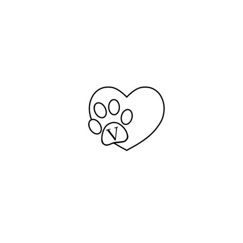 Simple Tattoos For Your Dog, Dog Paw Tattoo With Letter, Heart Dog Paw Tattoo, Little Paw Print Tattoos, Paw Print Initial Tattoo, Paw With Wings Tattoo, Fine Line Paw Print Tattoo, Dog Tattoo Ideas Memorial Small, Dog Paw Tattoo Design