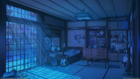 #Anime #Original #Bedroom #1080P #wallpaper #hdwallpaper #desktop The Garden Of Words, Anime House, Episode Interactive Backgrounds, Anime Places, Episode Backgrounds, Anime City, Images Kawaii, Night Background, Scenery Background