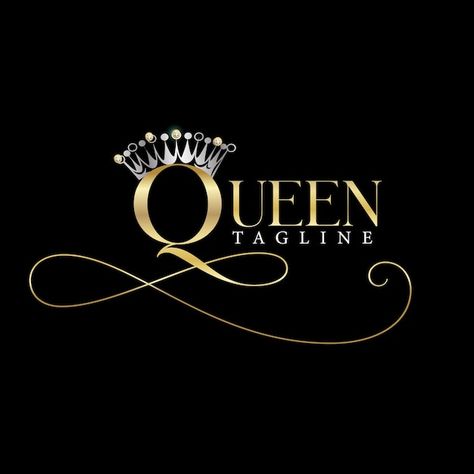 Vector queen crown golden logo | Premium Vector #Freepik #vector #queen #crown #queen-logo #crown-logo Logos, Queen Crown Logo Design, Queen Crown Logo, Queen Logo Design, Kpop Audition, Logo With Crown, Queen Wallpaper Crown, Queen Logo, Golden Queen