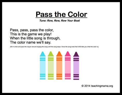 Pass The Color Song The Color Song, Preschool Transitions, Color Song, Time Clipart, Transition Songs, Circle Time Songs, Kindergarten Songs, Classroom Songs, Songs For Toddlers