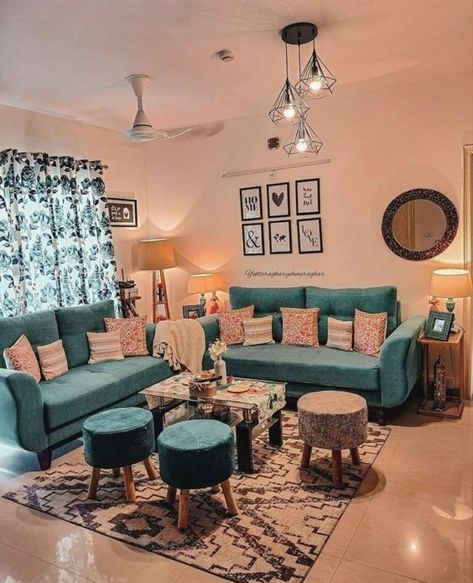 Indian Living Rooms Anime Simple Indian Living Room Designs, Small Living Room Decor Indian, Perfect Living Room Decor, Living Room Ideas Indian, Living Room Decor Indian, Colorful Room Decor, Indian Living Room, Indian Room Decor, Indian Bedroom Decor