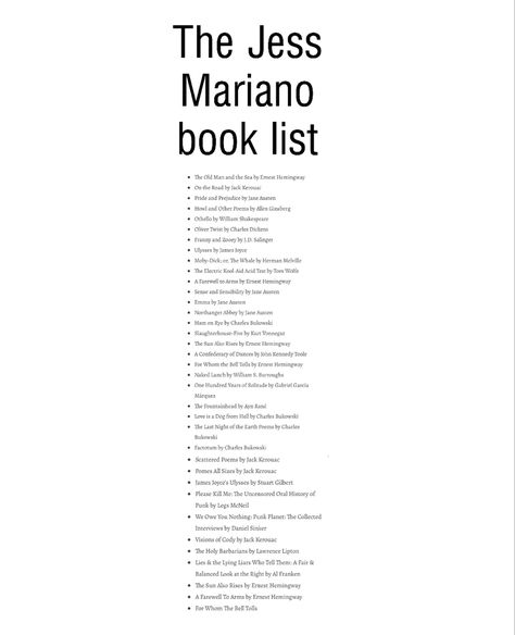 Every book Jess Mariano (from Gilmore Girls) has read during the show. Fun fact: Milo read these book between sets :) Books Rory Gilmore Would Read, Jess Mariano Books List, Rory Gilmore Tbr, Books From Rory Gilmore, Rory Gilmore Quotes Books, All The Books Rory Gilmore Read, Shows Like Gilmore Girls To Watch, Books That Rory Gilmore Read, Gilmore Girls Reading List