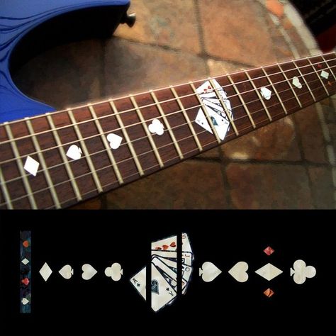 Fretboard Markers Inlay Sticker Decals for Guitar - Playing Card Guitar Decals, Stickers For Guitar, Guitar Inlay, Pretty Guitars, Guitar Exercises, Guitar Fretboard, Guitar Obsession, Image Collage, Guitar Playing