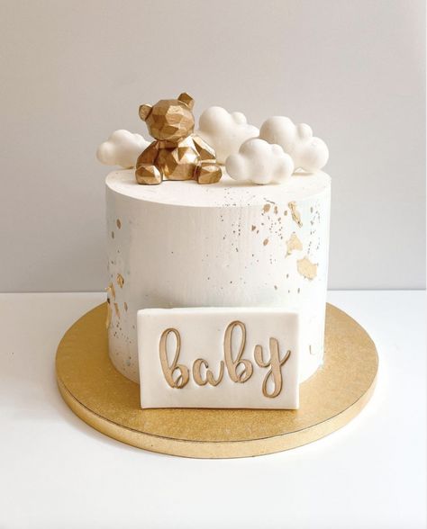 21+ Simple and Stunning Baby Shower Cakes for Boys Bear Baby Shower Cake Girl, Baby Shower Cake Girl, Cakes For Baby Showers, Teddy Bear Baby Shower Cake, Gateau Baby Shower Garcon, Ideas Para Baby Shower, Baby Shower Simple, Simple Baby Shower Cake, Bear Baby Shower Cake
