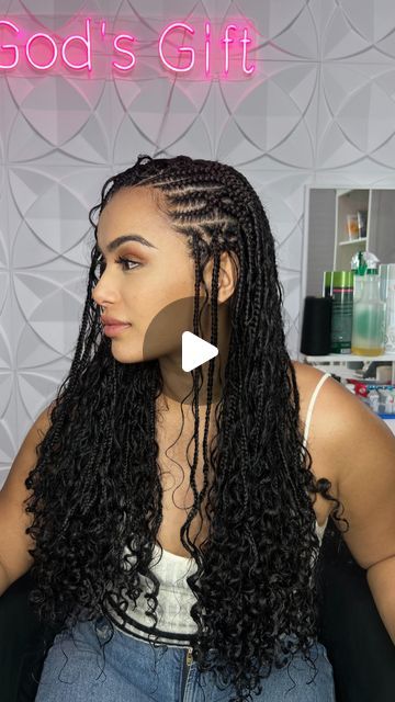 God's gift coiffure on Instagram: "Flip over Fulani Braids with a bit of Spice 🤤🔥🔥💕💕💕
.
We used 2 bundles to achieve this hairstyle 
 
Hair took 10 hours
.
.
.
.
.
.
.
.
.
.
##vancouverbraids #braidsvancouver #reels #vancouver #friday#saturdaynight #explore #fun #funclients #relate #hairtutorial #hairstyles #blackhair #blackhair #braids #knotlessbraids #boxbraids #braidsbraidsbraids #knotless #explorepage #reelsinstagram #reels #viral #saturdayreel #ig #instagram #videos #igreels #igvideo#blackhairvancouver #vancouverbraider" Flip Braid Tutorial, Flip Over Fulani Braids With Sew In, Funali Braids Flip Over, Flip Braids, Flip Over Fulani Braids, Ig Video, Fulani Braids, Instagram Videos, Braid Tutorial