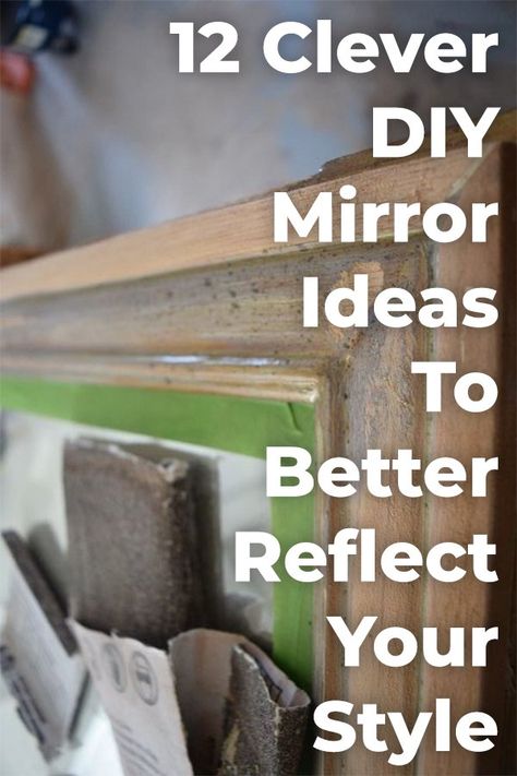 Upcycle Mirror Frame, Diy Mirror Ideas, Outdoor Space Ideas, Diy Mirrors, Mirror Decorations, Mirrors Diy, Spiegel Diy, Funky Mirrors, Farmhouse Mirror