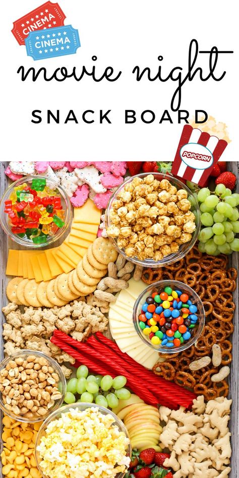 #ad Creating a Movie Night Snack Board is a fantastic family night idea to enjoy all your favorite snacks like fresh fruits, cheeses, crackers, popcorn and candy while watching the newly released Dolittle DVD available at Walmart!    #DolittleAtWalmart #Pmedia Movie Night Snack Board, Kreative Snacks, Movie Night Snacks, Decorações Com Comidas, Charcuterie Inspiration, Snack Board, Party Food Platters, Charcuterie And Cheese Board, Charcuterie Recipes