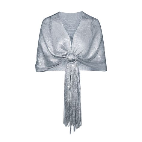 PRICES MAY VARY. ❤FREE SCARF BUCKLE❤: These stunning shawl wraps for women come with a stylish scarf buckle to help you keep your shawl in place. The Silver Gray scarf and other designs come with the buckle included making this an ideal choice for an evening wrap. ❤LIGHTWEIGHT MATERIAL❤: Our Silver Gray Shawls and Wraps for weddings are made from 100% polyester. Lightweight, soft and odorless, this sheer shawl is made of metallic thread for a shiny elegant look. ❤DRESS SHAWLS❤: On trend and styl Formal Shawl, Sheer Shawl, Scarf Buckle, Silver Scarf, Evening Wrap, Evening Wraps, Evening Shawls, Infinity Loop Scarf, Dress With Shawl