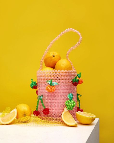 Susan Alexandra, Fruit Bag, Vegan Handbags, Boho Fabric, Helena Bonham Carter, Crochet Stitches For Beginners, Pop Bottles, Beaded Handbag, Vegan Bags