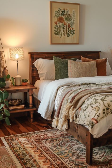 Learn how to create cozy cottage bedrooms that serve as tranquil retreats. #TranquilRetreats #CozyBedrooms Vintage Boho Bedroom Ideas, Cottage Core Bedding Ideas, Guest Room Cottage Style, Romantic Antique Bedroom, Cozy Hobbit Aesthetic, How To Design Bedroom, Cozy Minimal Apartment, Cottage Boho Bedroom, Modern Cottage Interior Bedrooms