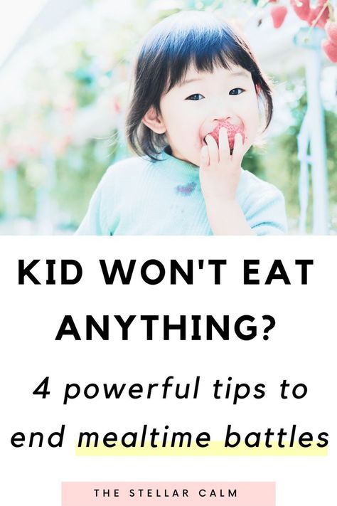 If you're struggling with mealtime battles with your toddler or child, look now further. Read the post to learn how to get your kids to eat healthy, or eat anything at all, from veggies to fruit to meat to *gasp* foods that are mixed together! I know how hard it is when your kid won't eat anything. These mealtime tips are also picky eater friendly. // toddler eating tips, picky eaters tips, how to get kids to eat Toddler Won’t Eat, How To Get My Toddler To Eat, Healthy Foods Picky Eaters, How To Get Kids To Eat Veggies, Meals Kids Will Eat, Kid Meals For Picky Eaters, Healthy Kids Meals, Foods For Picky Eaters, Picky Eater Recipes Healthy