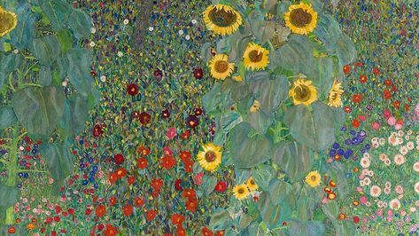 Klimt art wallpaper, desktop background, Farm Garden with Sunflowers | free image by rawpixel.com / nap Gustav Klimt, Art Wallpaper Desktop, Garden With Sunflowers, Klimt Art, Farm Garden, Desktop Background, Wallpaper Desktop, Modern Prints, Art Wallpaper