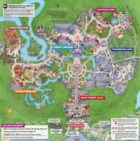 Disney Park Maps, Magic Kingdom Map, Magic Kingdom Tips, Disney World Map, Magic Kingdom Rides, Disney World Vacation Planning, Disney World Magic Kingdom, Scary Halloween Party, Disney World Parks