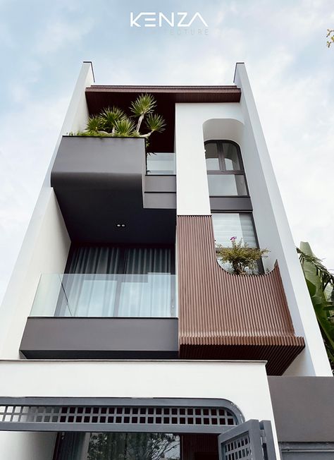 Narrow Villa Design, Bungalow Facade Design Modern, 20x30 Elevation Design, Duplex House Facade, Terrace Facade Design, Modern Facade Architecture Residential, Vertical Facade Design, Small Facade Design, Front Building Design Architecture