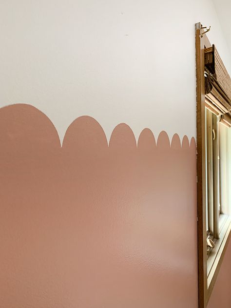 See how you can create this beautiful scalloped wall design in any room in your home! Kids Room Wall Paint, Scalloped Wall, Diy Mural, Room Wall Painting, Wall Paint Designs, Kids Room Wall, Big Girl Rooms, Room Paint, Wall Paint