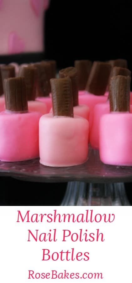 Spa Party Cake Table Ideas, Nail Polish Marshmallow Treats, Makeup Party Food Ideas, Snacks For Spa Party, Eyelash Party Ideas, Nail Polish Party Ideas, Spa Party Desserts, Food For Spa Party, Spa Day Decor Party Ideas