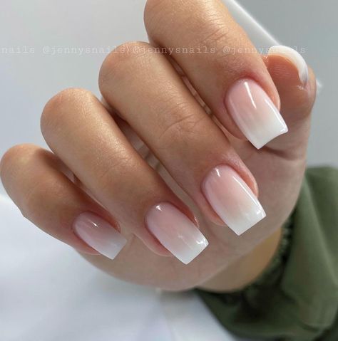 Gradient Nails, Baby Boomers Nails, Short Press On Nails, Short Fake Nails, Nail Type, Pearl Nails, Nagel Inspo, Nail Forms, Nails For Women