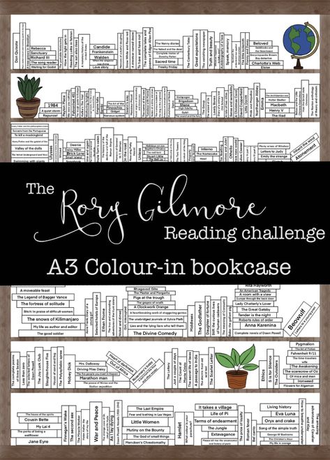 Rory Gilmore Reading List Printable, Rory Gilmore Book List Reading Challenge, Gilmore Book List, Rory Gilmore Book List, Rory Gilmore Reading List, Rory Gilmore Reading Challenge, Reading List Printable, Rory Gilmore Books, Rory Gilmore Reading