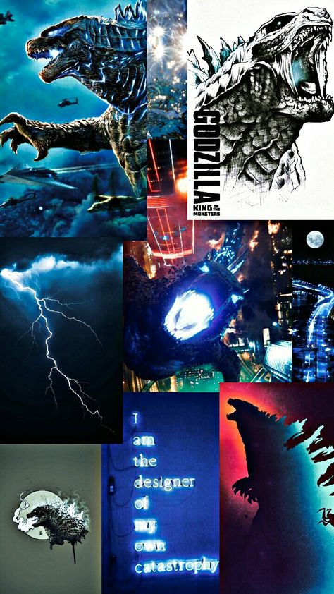 Godzilla Aesthetic Wallpaper, Godzilla Aesthetic, Aesthetic Wallpaper Blue, Monster Verse, Godzilla Wallpaper, Anime Backgrounds, Cool Anime Backgrounds, Wallpaper Blue, Kaiju Monsters