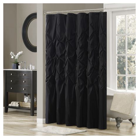 Shower Screens, Shower Curtain Black, Black Shower Curtains, Home Essence, Black Curtains, Black Shower, Shower Liner, Madison Park, Fabric Shower Curtains