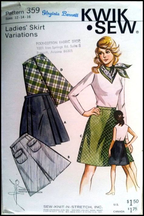 Kwik Sew 359  ladies' Skirt Variations  Sizes  by ThePatternShopp, $10.00 Womens Skirt Pattern, Skirt Variations, Kwik Sew Patterns, Kwik Sew, Butterick Sewing Pattern, Skirt Patterns Sewing, Sewing Skirts, Simplicity Sewing, Simplicity Sewing Patterns