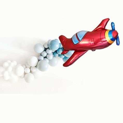 Airplanes Birthday Theme, Two Fly Airplane Birthday, Air Plane Themed Birthday Party, Airplane Themed 1st Birthday Party, Flying Into Two Birthday, Plane Balloon Decor, 3rd Birthday Airplane Party, Airplane Fourth Birthday, Flying Birthday Theme