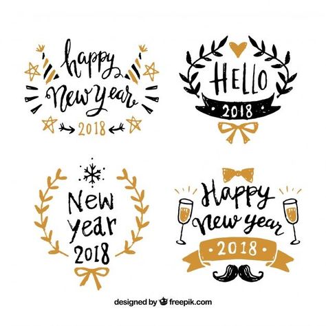 New Years Drawing Ideas, Happy New Year Calligraphy, New Year Doodle, New Year Calligraphy, New Year's Drawings, New Year Card Design, New Year Diy, New Year Art, Christmas Stockings Diy