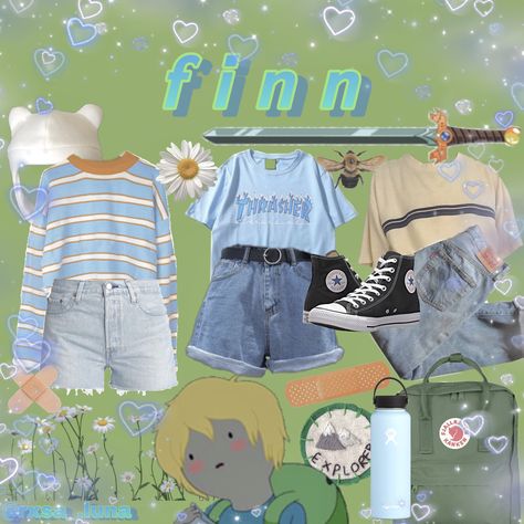 Bonito, Finn Outfit Adventure Time, Finn The Human Outfits, Adventure Time Outfits Style, Sleepycore Aesthetic Outfits, Finn The Human Aesthetic, Adventure Time Inspired Outfits, Adventure Time Outfits, Adventure Aesthetic Outfit