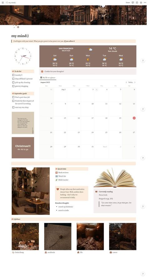 An all in one notion planner that will keep you organized and productivity for the upcoming fall semester. On the plus side why not have an aesthetically pleasing planner Organisation, Wesley Anna Notion Library, Notion Fall Aesthetic, Fall Notion Template, Fall Notion, Notion Home Page, Notion Library, Cd Template, Aesthetic Notion Template