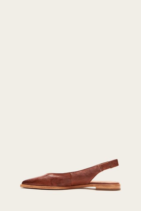 Kenzie Slingback | The Frye Company Fashion Shoes, Leather Flats Women, The Frye Company, Flat Mules, Leather Flats, Hat Sizes, High Quality Leather, Shoes Flats, Kitten Heels