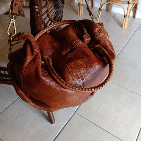 This Bag Is Totally Different Its A Large Roomy Comfy Rich Leather Bag With Detachable Strap Bnwt And Can Be Unhooked For A Longer Looking Bag!! Very Nice Princess Diana, Princess Diana And Dodi, Slouchy Leather Tote, Prada Bags, Side Bags, Prada Bag, Leather Tote, Purses And Handbags, Color Brown