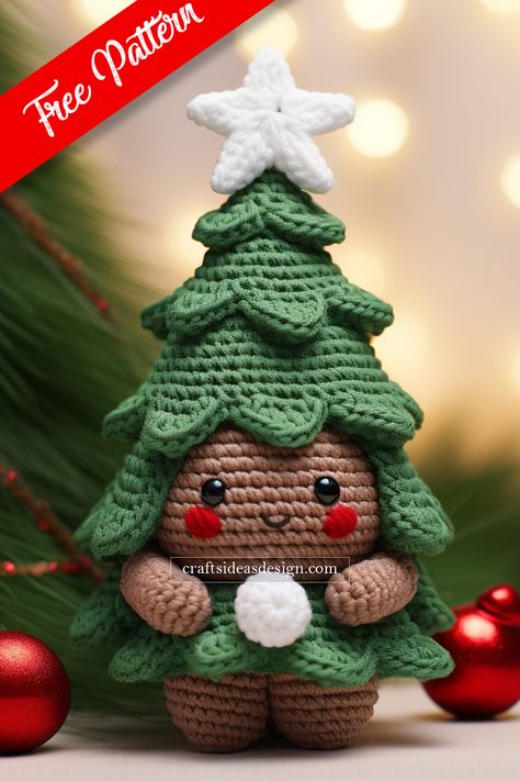 The "Cute Amigurumi Christmas Tree" project is a charming and festive crochet endeavor, perfect for those who love combining the art of amigurumi with holiday cheer. This project allows crafters to create a miniature, adorable version of a Christmas tree, complete with all the trimmings, in a soft, cuddly form. Crochet Christmas Trees Pattern, Crochet Christmas Ornaments Free, Diy Jul, Christmas Crochet Patterns Free, Crocheted Christmas, Crochet Toys Free Patterns, Diy Deco Noel, Amigurumi Minta, Crochet Tree