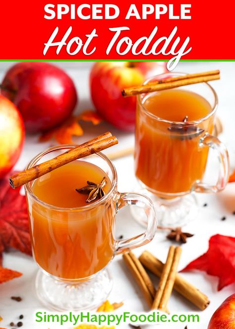 Hot Apple Toddy, Hot Apple Cider Cocktails Fall, Fall Hot Toddy Recipe, Hot Toddy With Apple Cider, Hot Toddy Recipe Apple Cider, Apple Cider Hot Toddy Recipe, Hot Apple Toddy Recipe, Fall Hot Toddy, Hot Spiced Cider Recipe