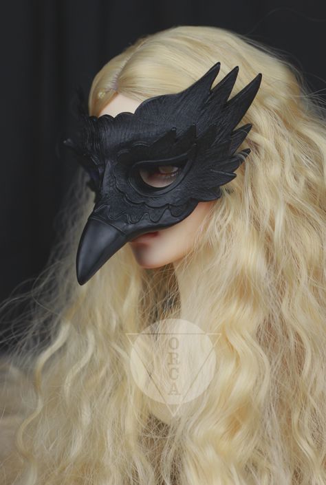 Black Bird Mask(Resin) - stacyspinkocean.com Bird Mask Design, Masquarede Masks, Black Crow Mask, Raven Costume Bird, Masquerade Bird Mask, Crow Masquerade Mask, Raven Mask Masquerade, Black Bird Mask, Raven Masquerade Mask